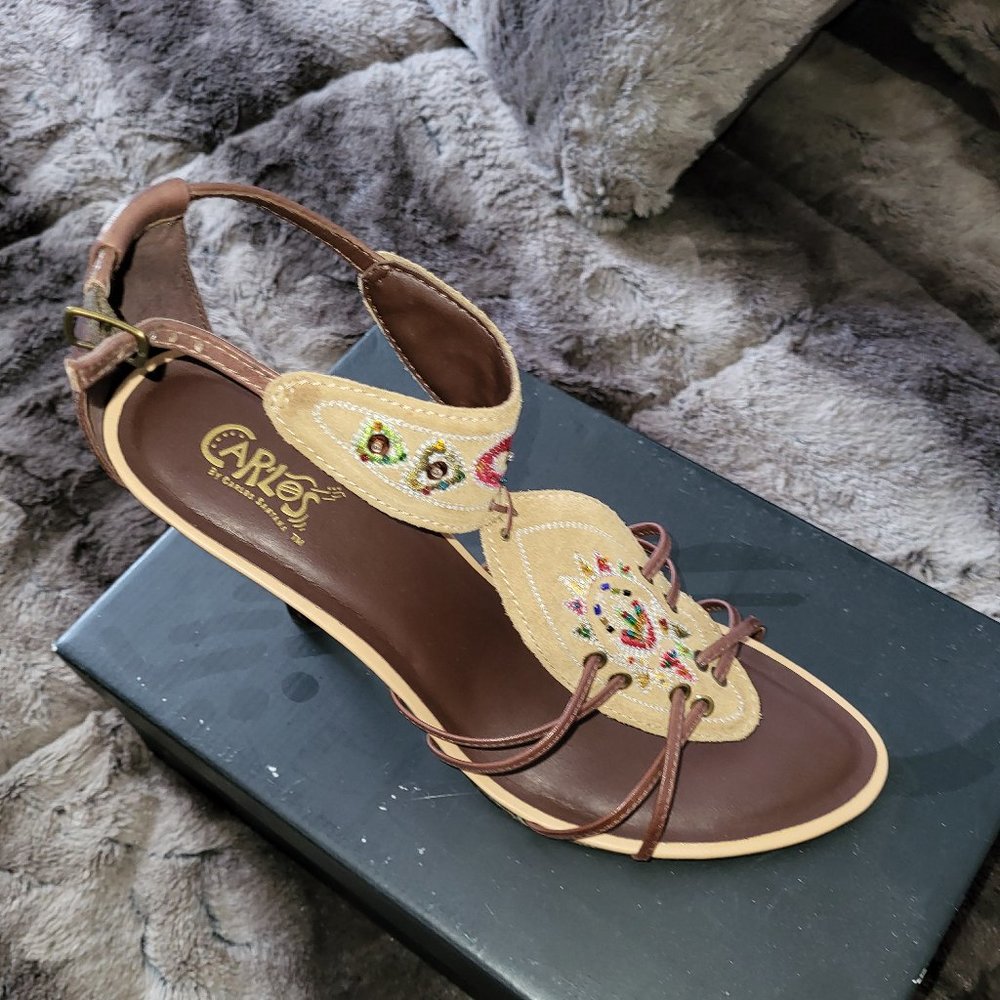Carlos Santana Boho Strappy Heel Sandals